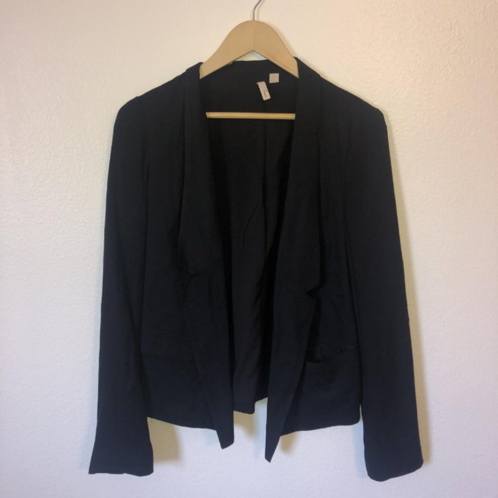 Frenchi Womens Notched Blazer Jacket Pockets Black